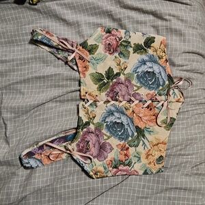 Renaissance Faire Floral Tapestry Stay Corset Top